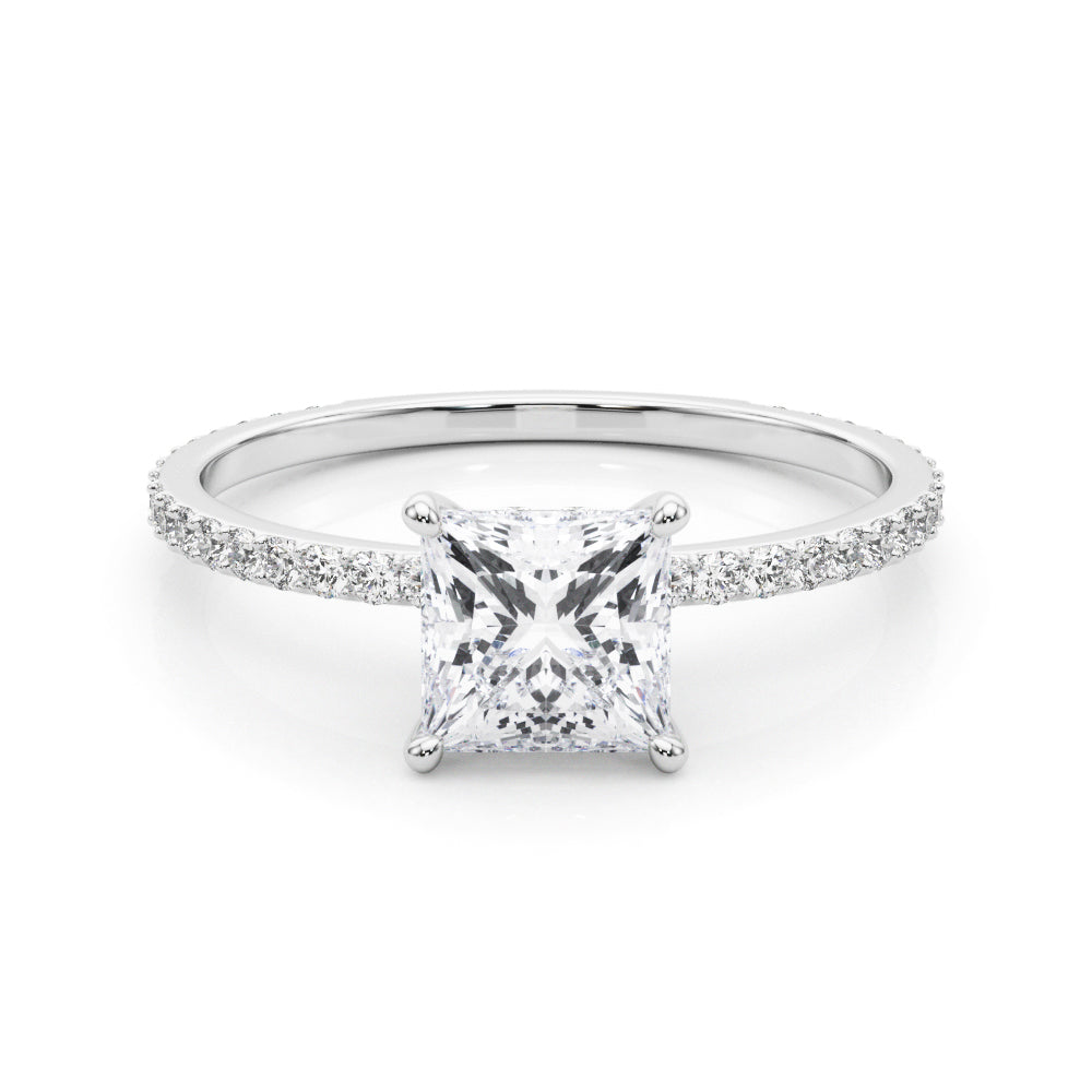 18K White Gold 1 CT Diamond Halo Engagement Ring