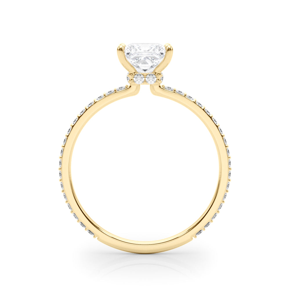 14K Yellow Gold 1 ct tw Halo Diamond Engagement Ring
