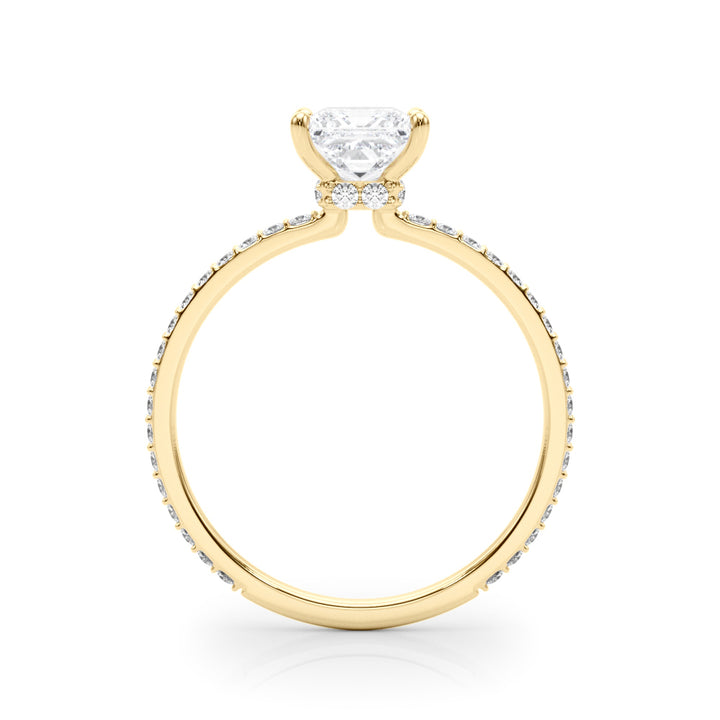14K Yellow Gold 1 ct tw Halo Diamond Engagement Ring