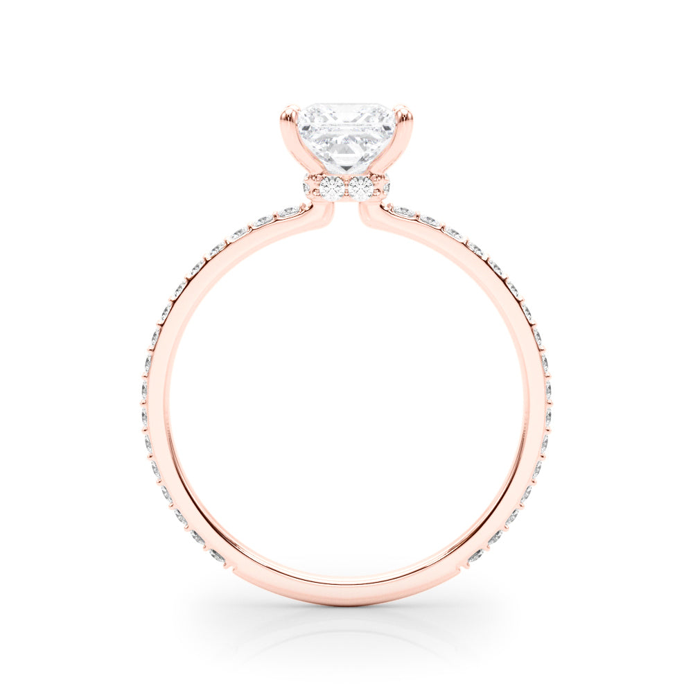 18K Rose Gold 1 ct tw Halo Diamond Engagement Ring