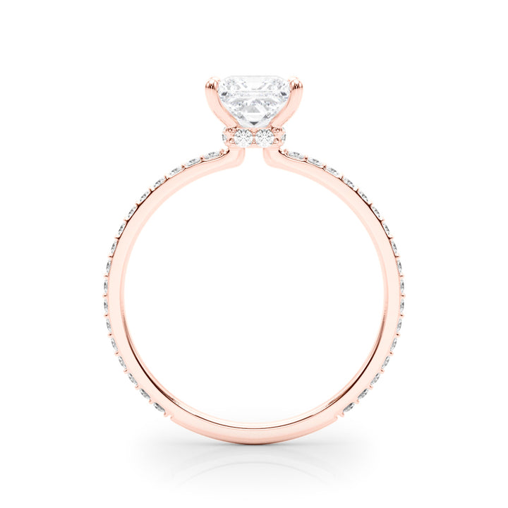 18K Rose Gold 1 ct tw Halo Diamond Engagement Ring