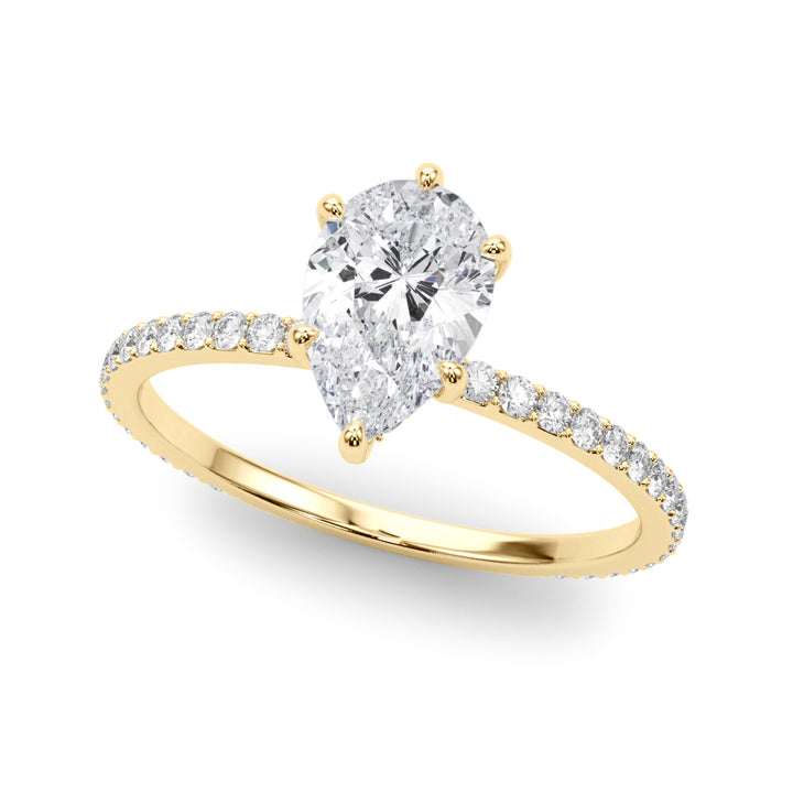 18K Yellow Gold Diamond Halo Engagement Ring 1/3 ctw
