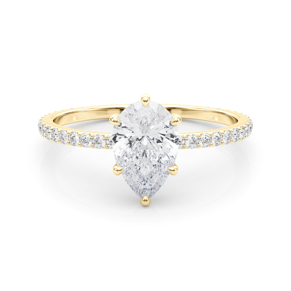 18K Yellow Gold 1/3 ct tw Halo Diamond Engagement Ring