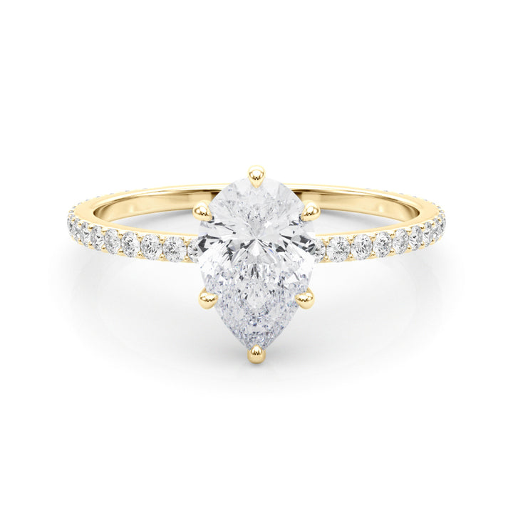 18K Yellow Gold 1/3 ct tw Halo Diamond Engagement Ring