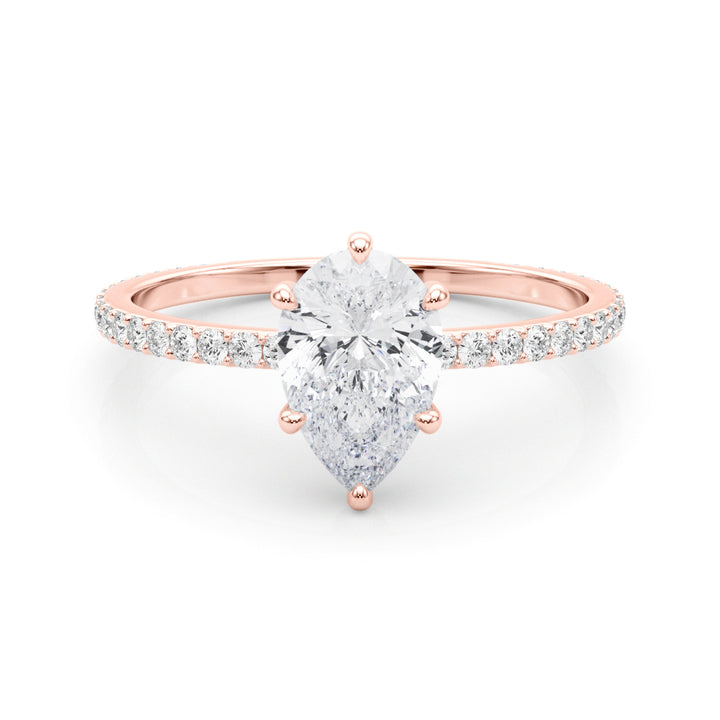14K Rose Gold 1/3 ct tw Halo Diamond Engagement Ring