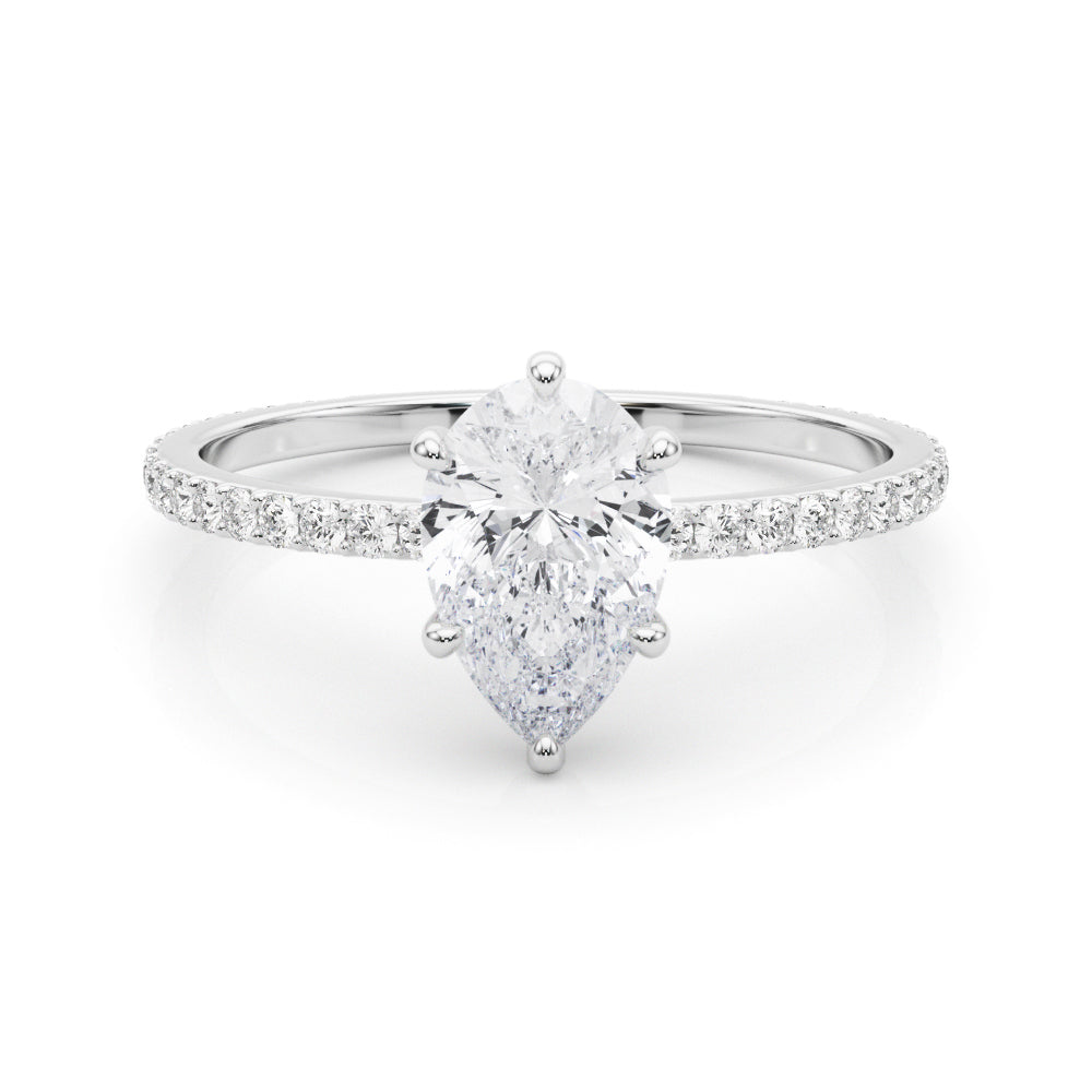 Platinum 1/3 CT Diamond Halo Engagement Ring