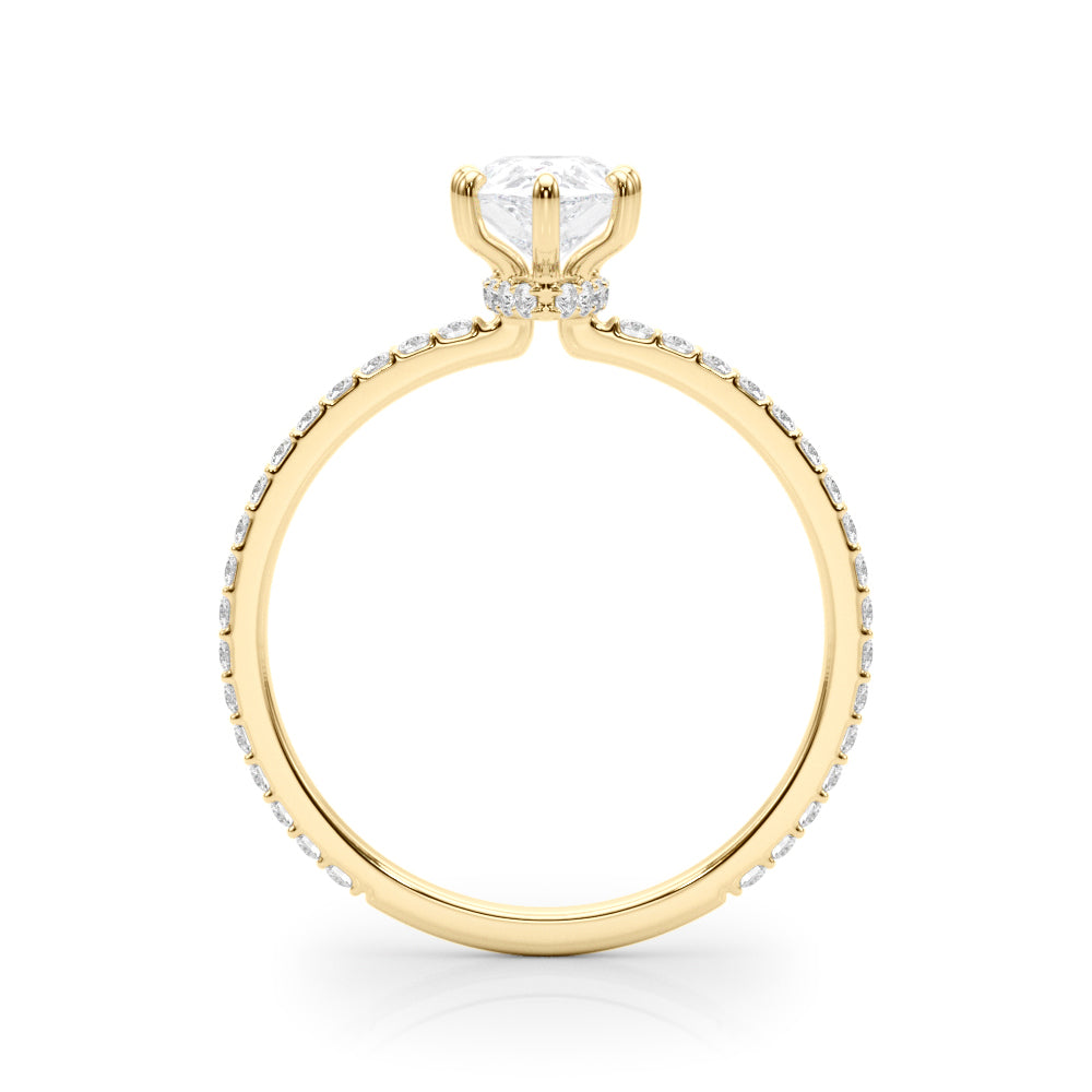 14K Yellow Gold 1/3 ct tw Halo Diamond Engagement Ring