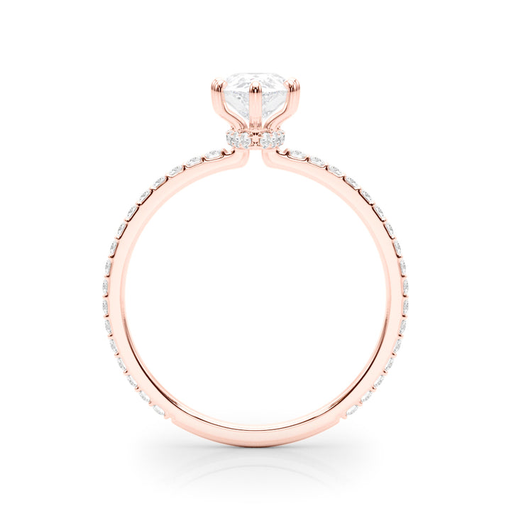 14K Rose Gold 1/3 ct tw Halo Diamond Engagement Ring