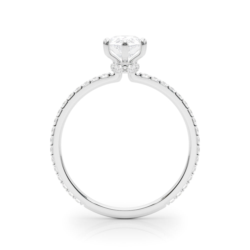 Platinum 1/3 CT Diamond Halo Engagement Ring