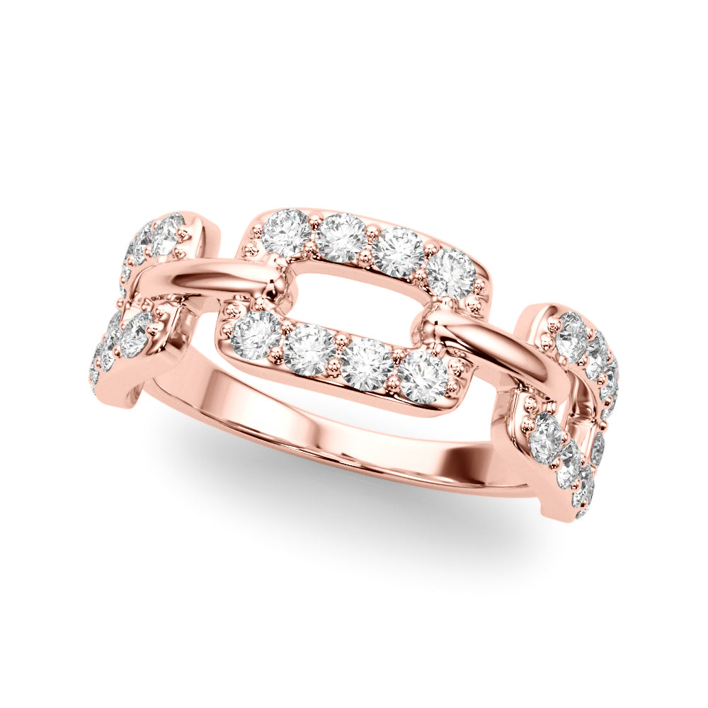 18K Rose Gold Multi-Diamond Fashion Ring
