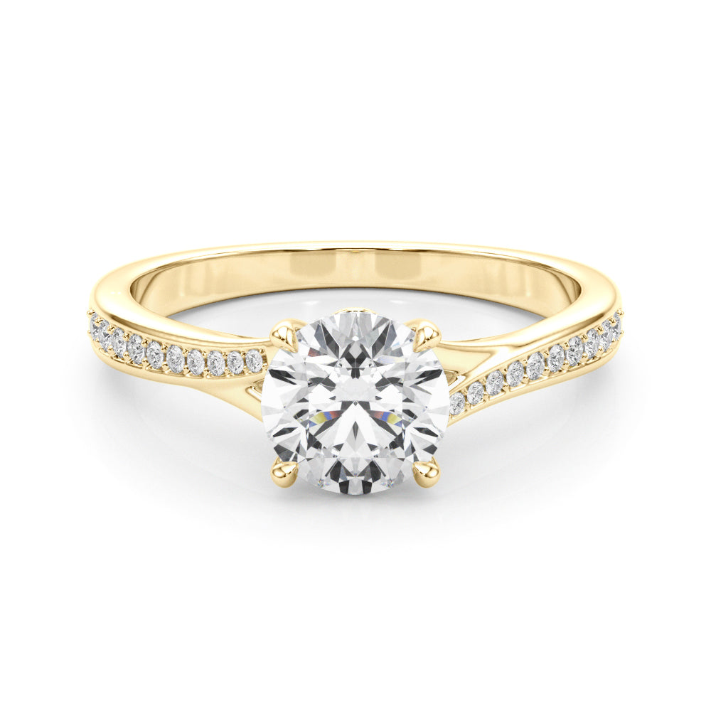 18K Yellow Gold 5/8 ct tw Single Row Diamond Engagement Ring