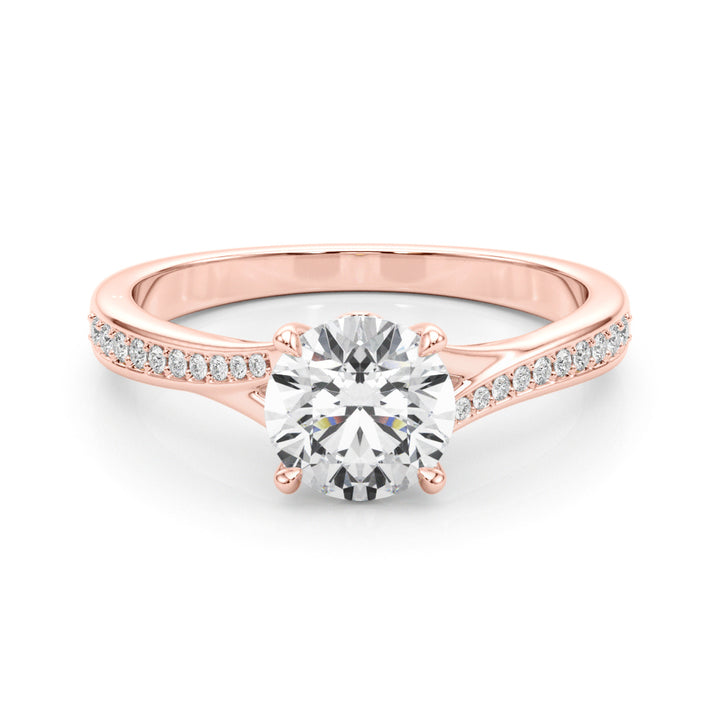 14K Rose Gold 5/8 ct tw Single Row Diamond Engagement Ring