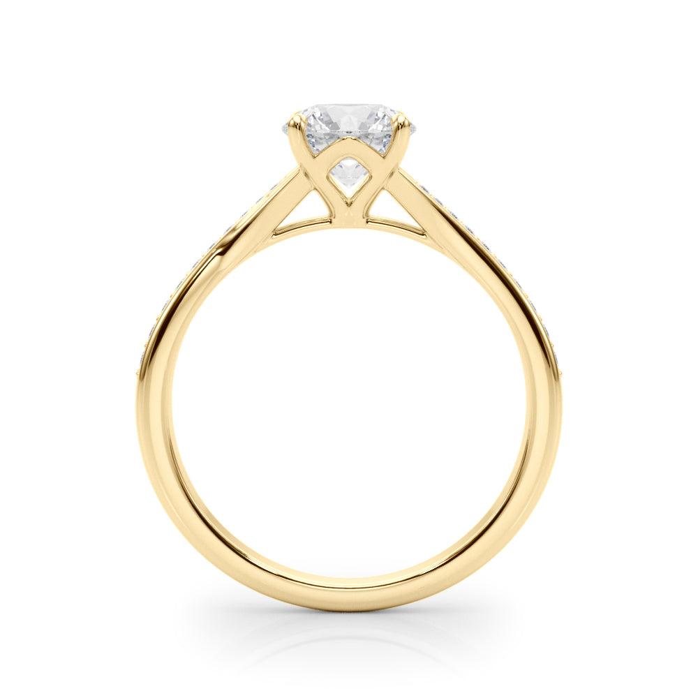 18K Yellow Gold 5/8 ct tw Single Row Diamond Engagement Ring