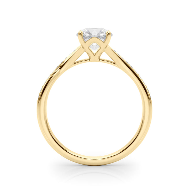 18K Yellow Gold 5/8 ct tw Single Row Diamond Engagement Ring