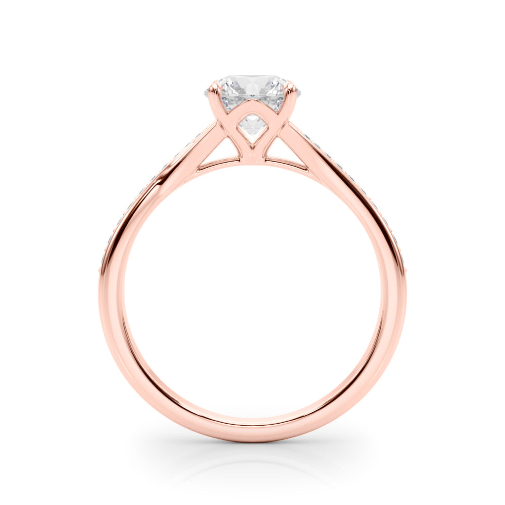 18K Rose Gold 5/8 ct tw Single Row Diamond Engagement Ring