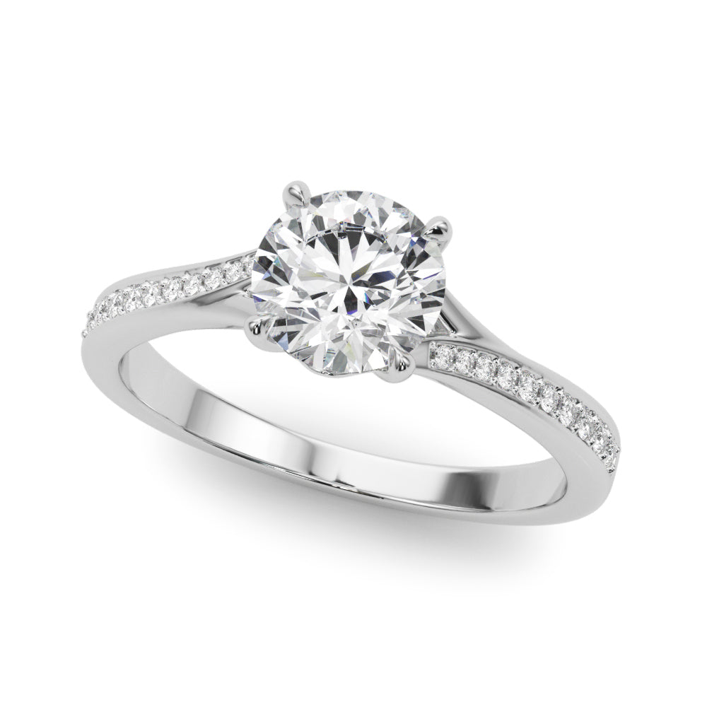 0.5 CT Round Diamond Engagement Ring in White Gold