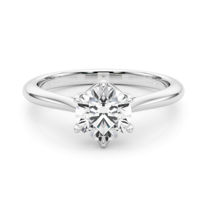 Platinum 1 CT Round Diamond Solitaire Engagement Ring