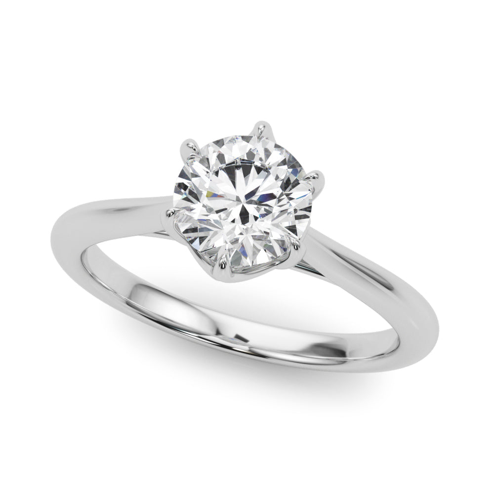 14K White Gold 1 CT Round Diamond Engagement Ring