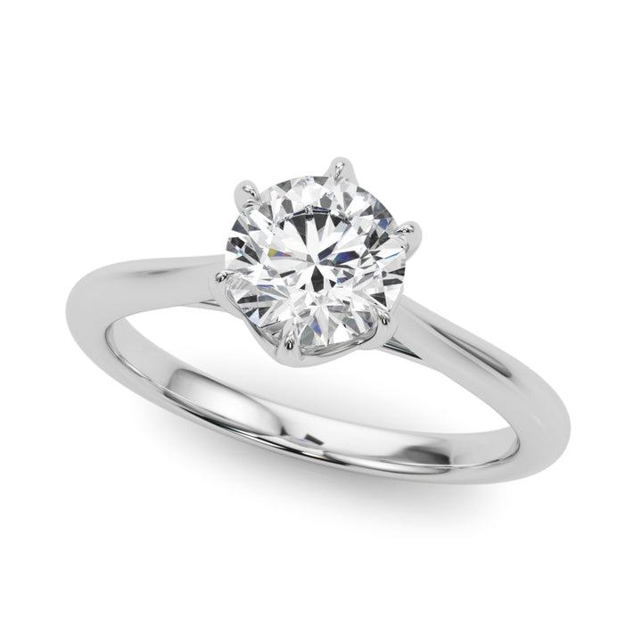 Platinum 1 CT Round Diamond Solitaire Engagement Ring