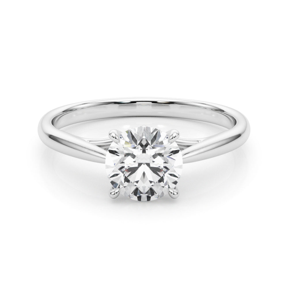 1 CT Platinum Round Diamond Engagement Ring