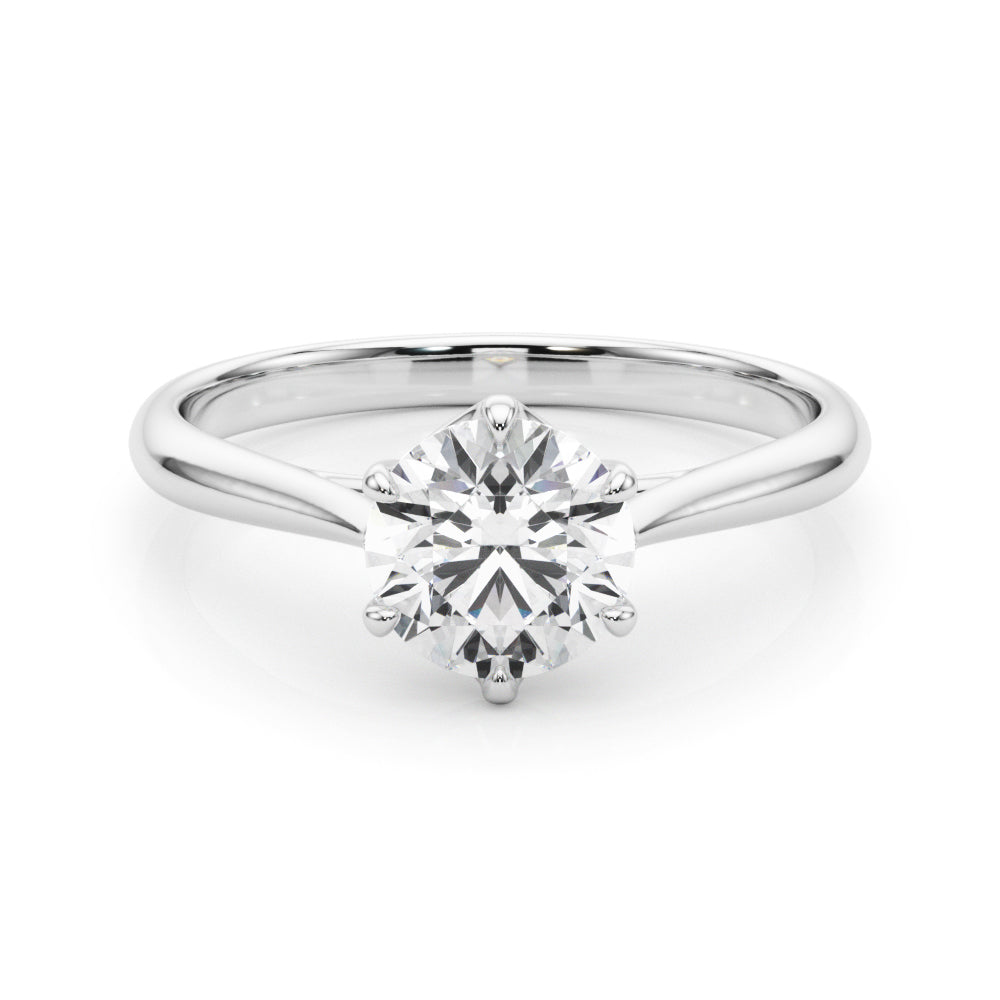 1ct Diamond 18K White Gold Solitaire Engagement Ring