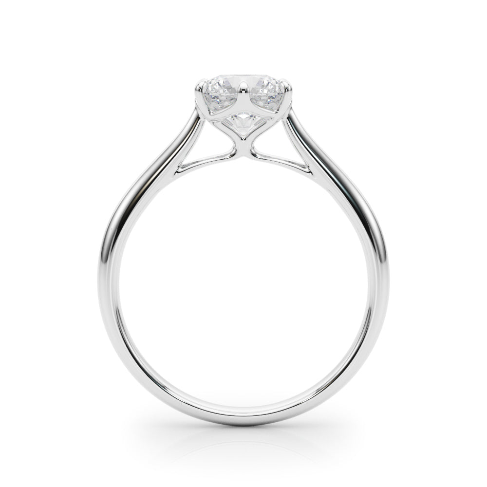 14K White Gold 1 CT Round Diamond Engagement Ring