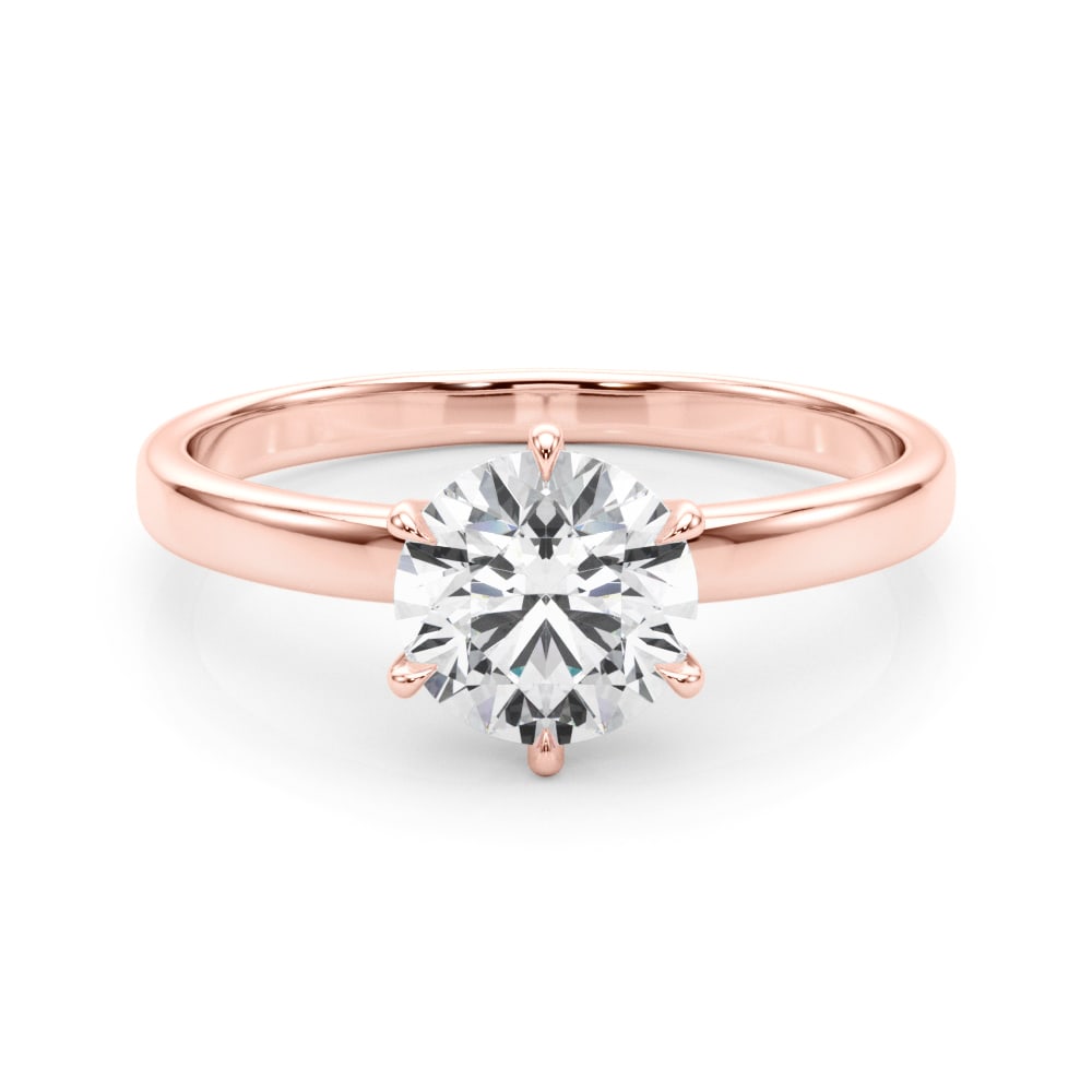18K Rose Gold 1 ct tw Solitaire Diamond Engagement Ring