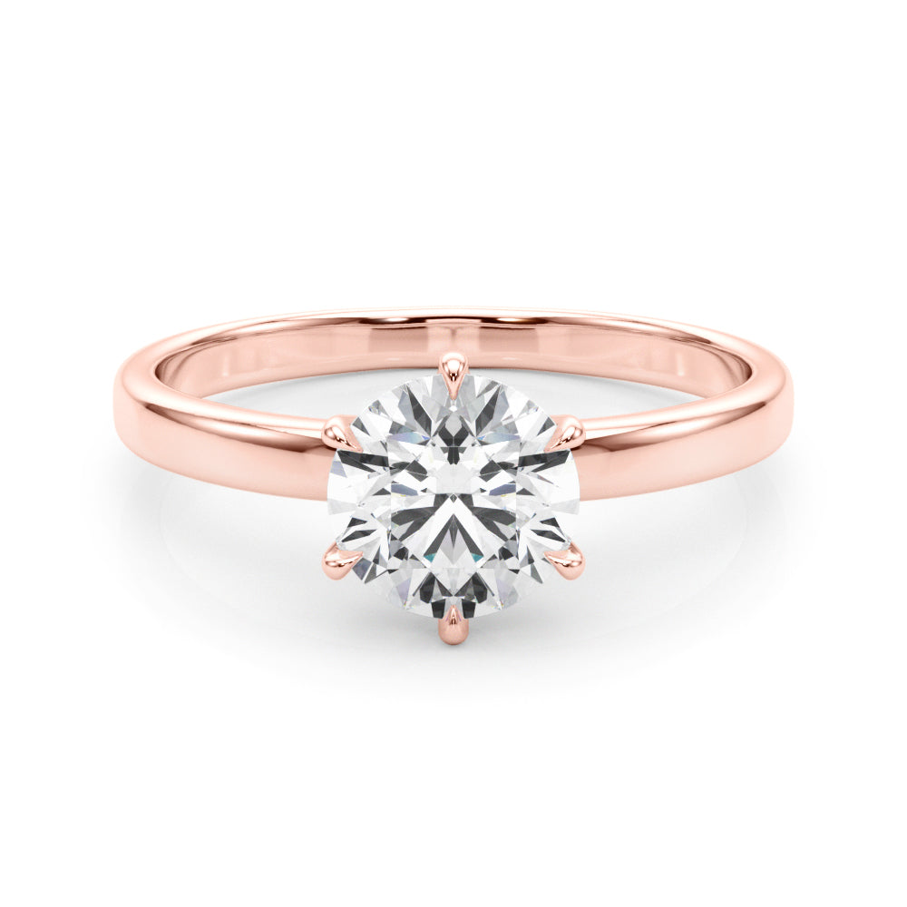 14K Rose Gold 1ct Round Diamond Solitaire Ring