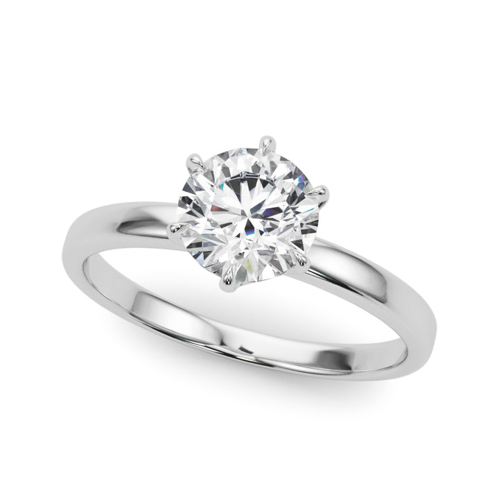 14K White Gold 1 CT Round Diamond Engagement Ring