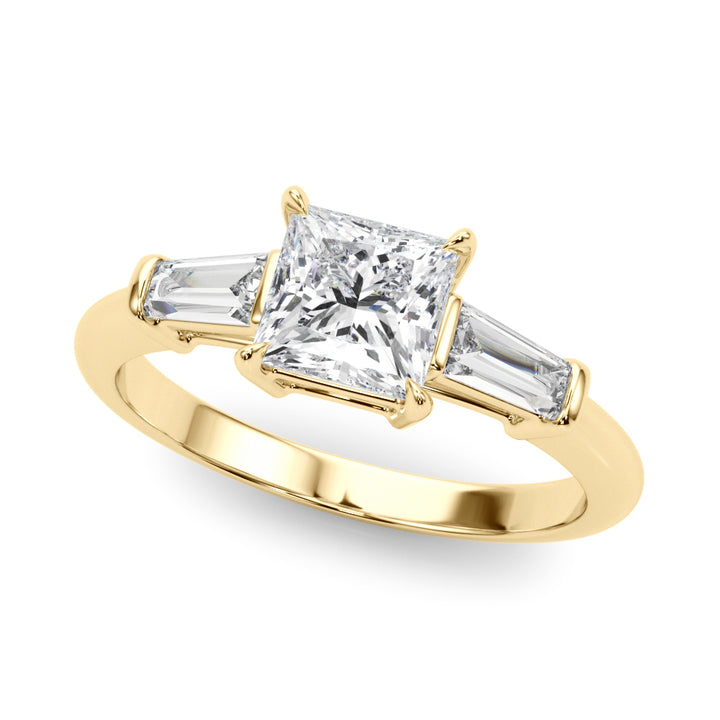 14K Yellow Gold 1ctw Diamond Three-Stone Engagement Ring