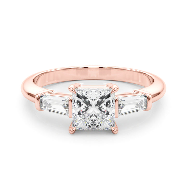 18K Rose Gold 1 ct Diamond Three-Stone Ring