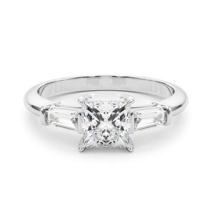 18K White Gold 1 ct Diamond Three-Stone Ring