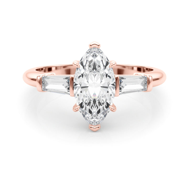 14K Rose Gold Marquise Diamond Engagement Ring