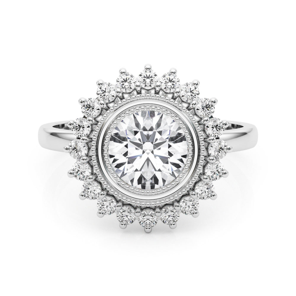 18K White Gold 1.33ctw Round Diamond Engagement Ring