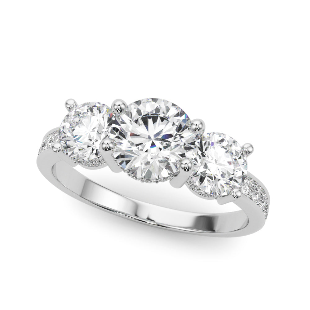 Multi-Diamond Round Engagement Ring