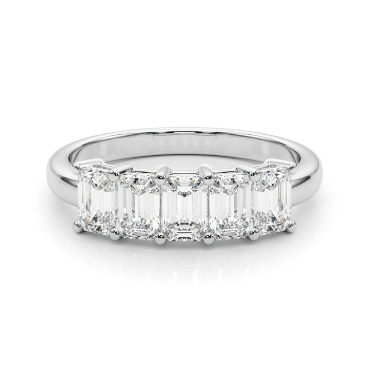 Platinum Emerald Diamond Multi-Stone Wedding Ring