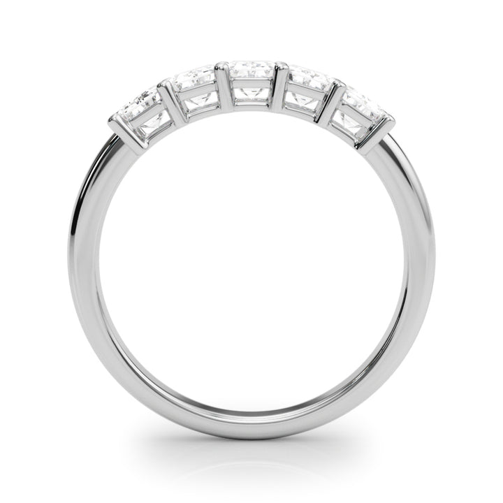 14K White Gold Emerald Diamond Wedding Ring