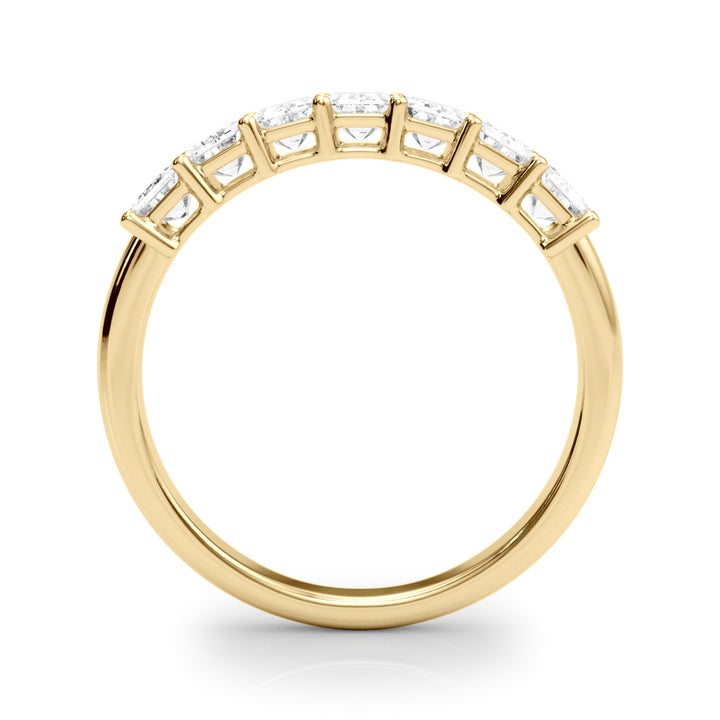 14K Yellow Gold Emerald Diamond Wedding Ring