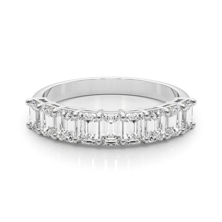 18K White Gold Multi-Stone Emerald Diamond Ring