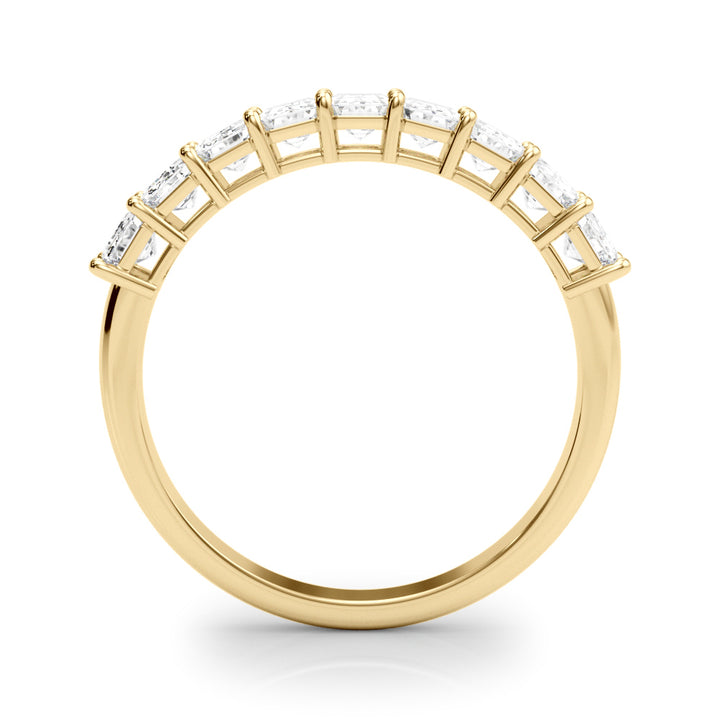 18K Yellow Gold Emerald Diamond Wedding Ring