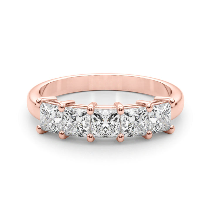 18K Rose Gold Square Diamond Wedding Ring