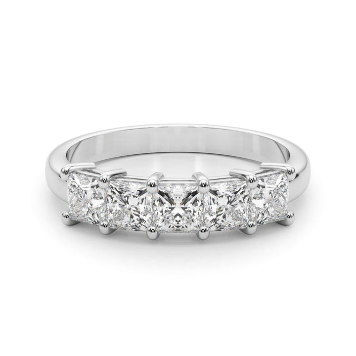 18K White Gold Square Diamond Wedding Ring