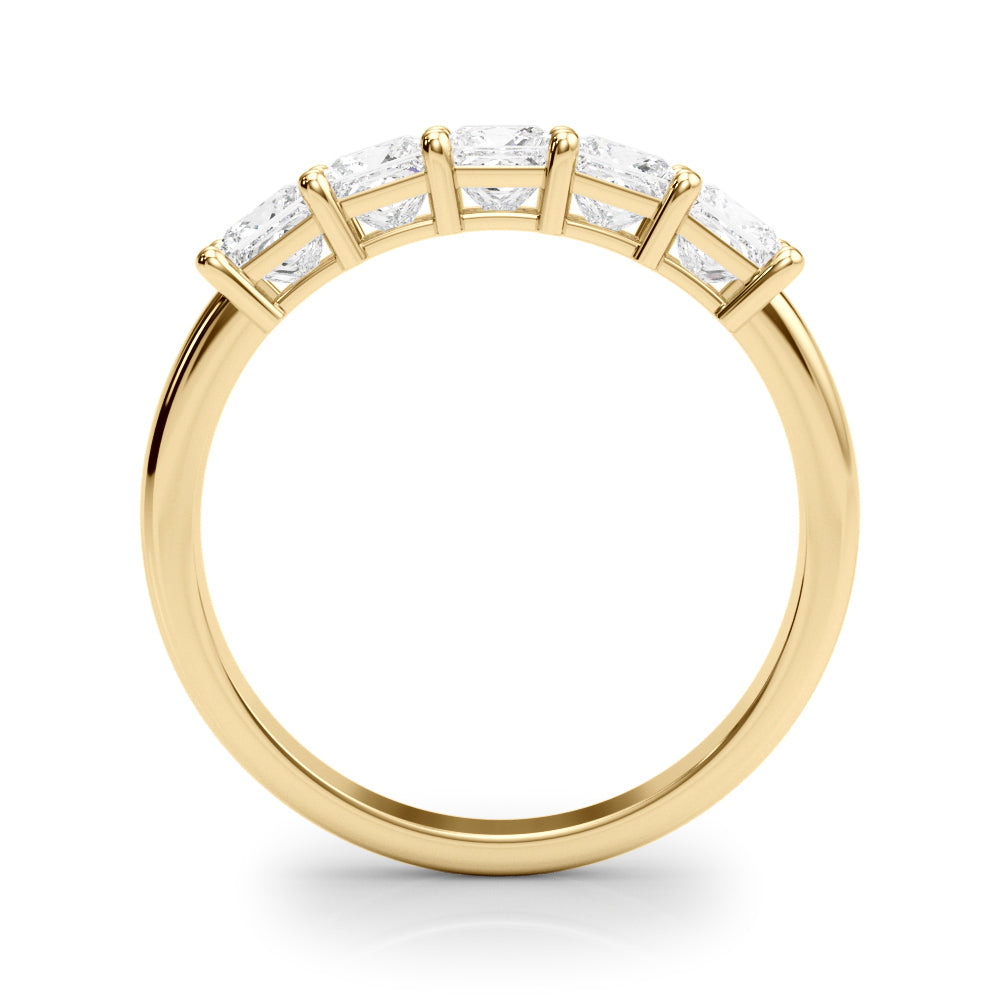 14K Yellow Gold Square Diamond Wedding Ring