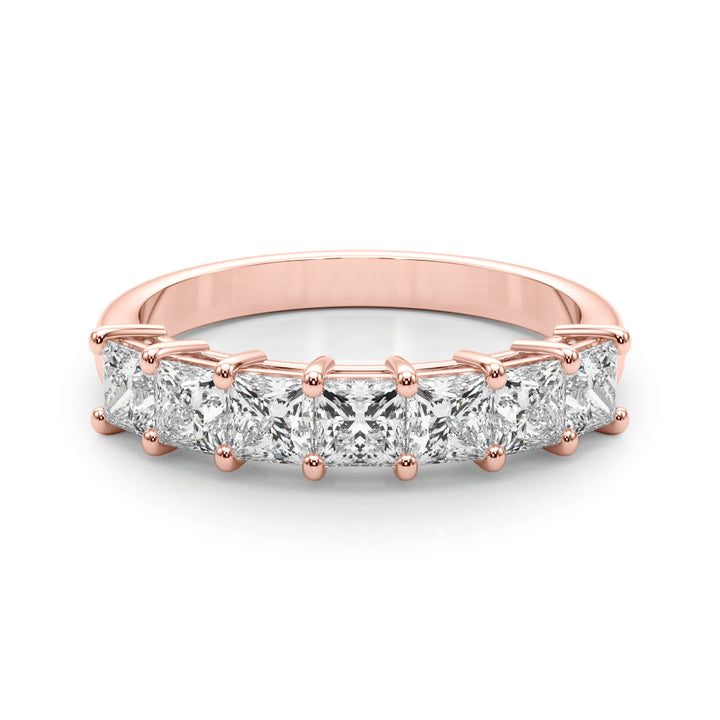 18K Rose Gold Square Diamond Wedding Ring