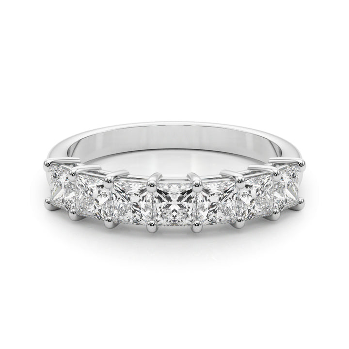18K White Gold Square Diamond Wedding Ring