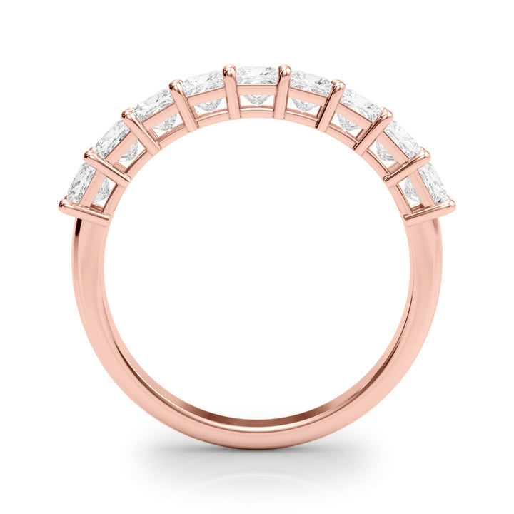 18K Rose Gold Square Diamond Wedding Ring