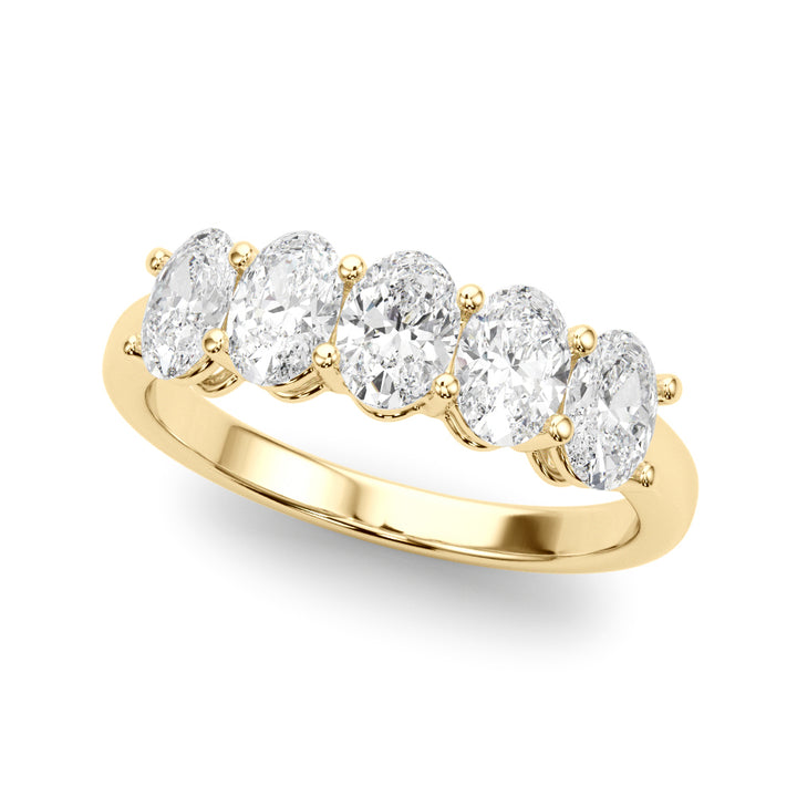 14K Yellow Gold Oval Diamond Wedding Ring