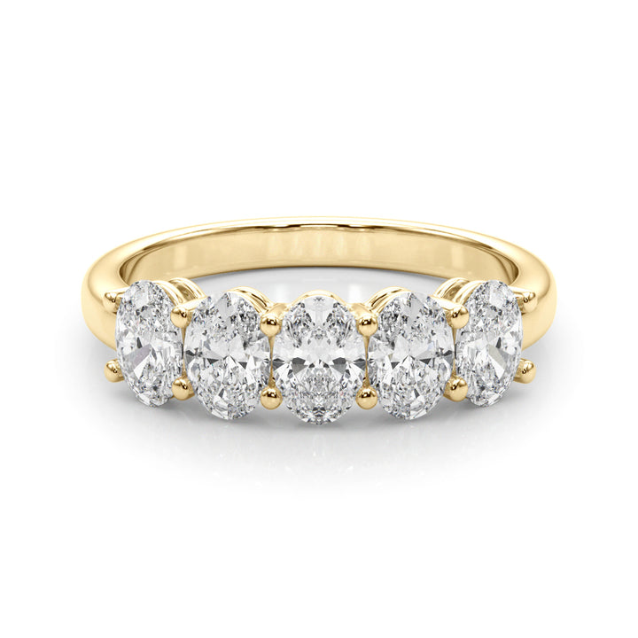 14K Yellow Gold Oval Diamond Wedding Ring