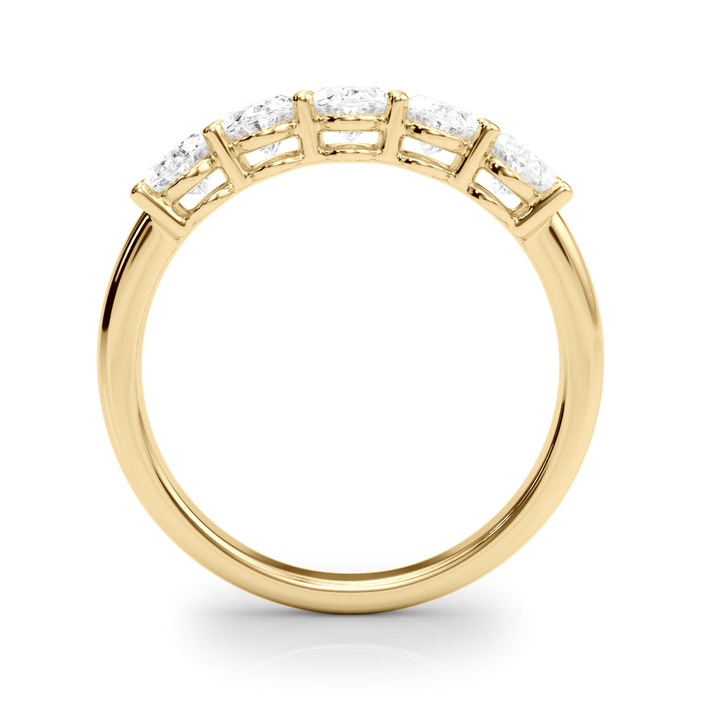 14K Yellow Gold Oval Diamond Wedding Ring