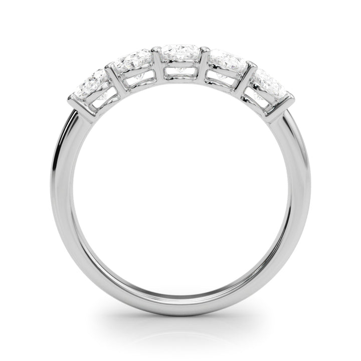 Platinum White Diamond Oval Wedding Ring